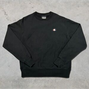 Vintage 2000s Faded Black Champion Reverse Weave Sweater Size Medium